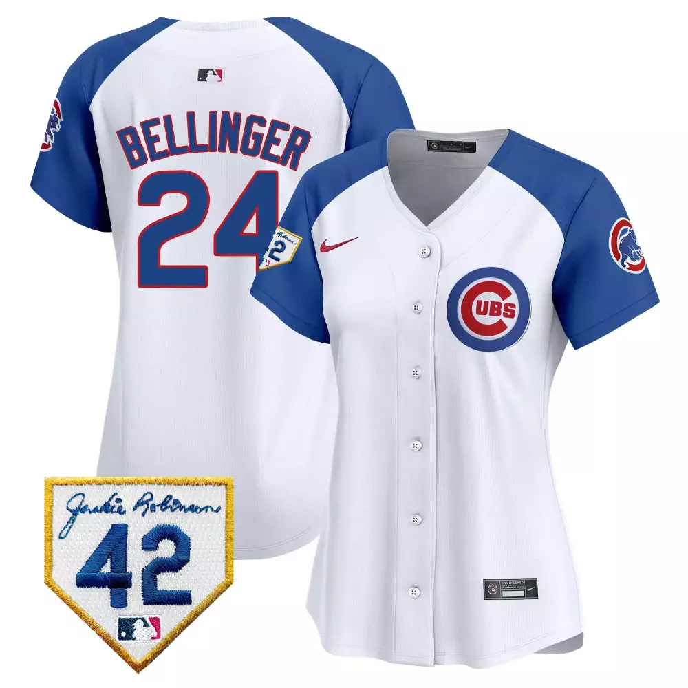 Cody Bellinger 24 Cubs Jersey White Jackie Robinson Day 42 Men Blue Alternate Vapor