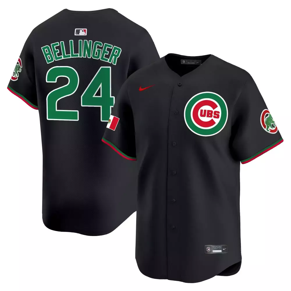 Cody Bellinger 24 Cubs Jersey Black Mexico Flag Men Green Red White Vapor Premier