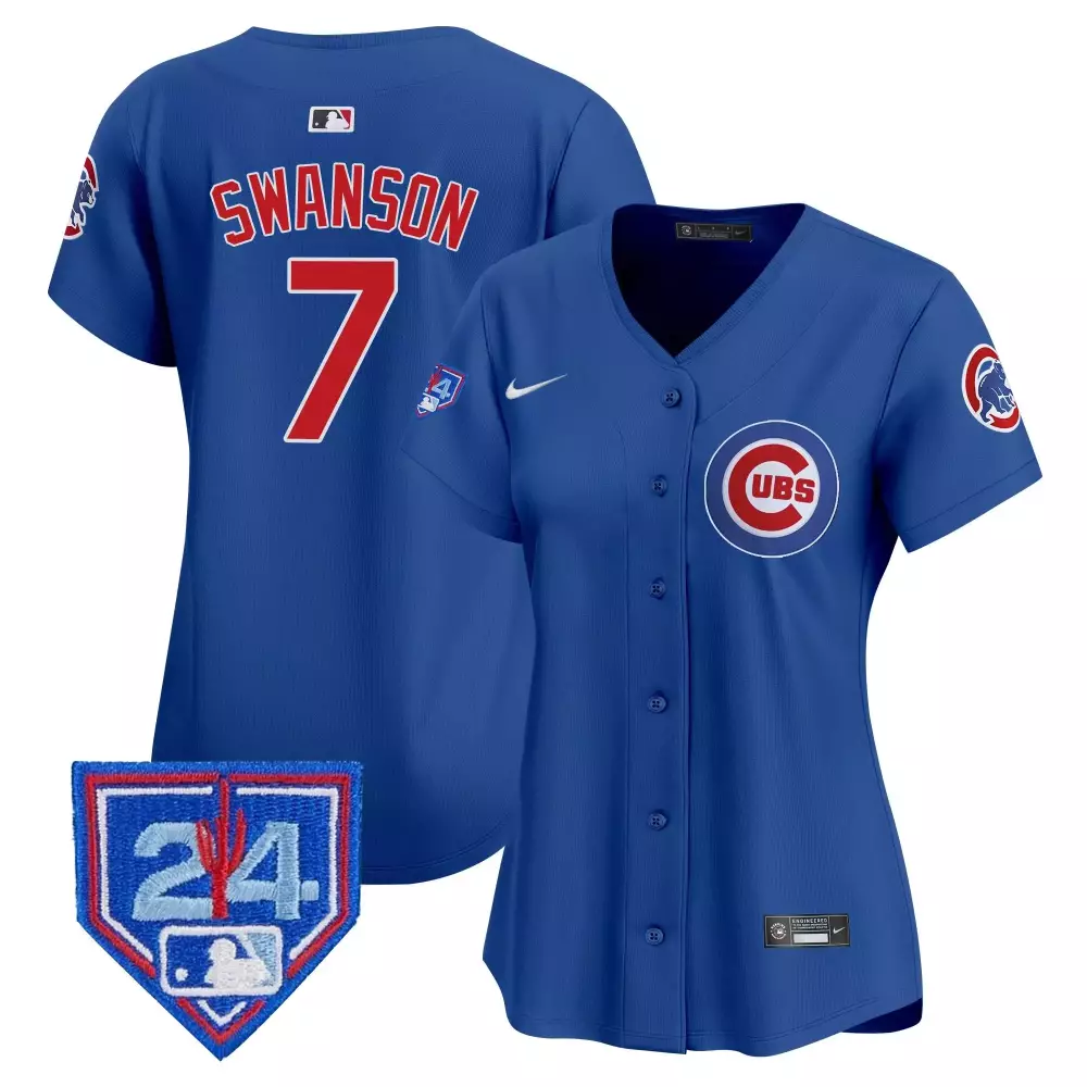 Dansby Swanson 7 Cubs Jersey Blue 24 Women Red White Vapor Premier Limited v2 All