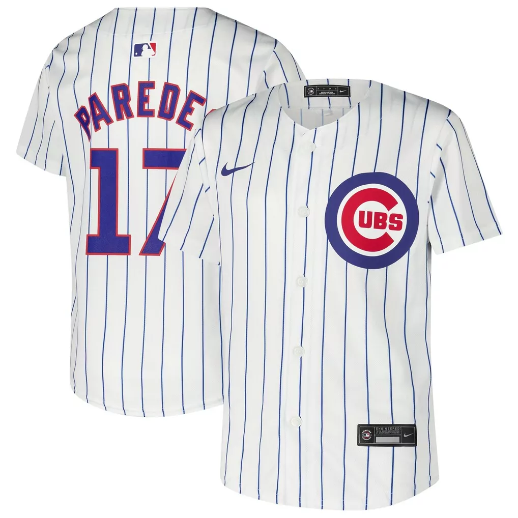 Isaac Paredes 17 Cubs Jersey White Men Blue Red Home Game