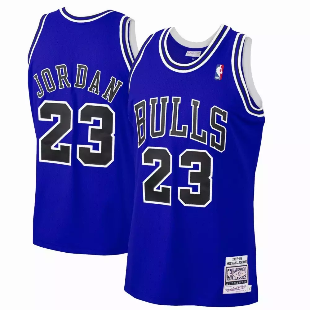 Michael Jordan 23 Chicago Bulls Jersey Blue 1997-98 Mitchell Ness Hardwood Classics