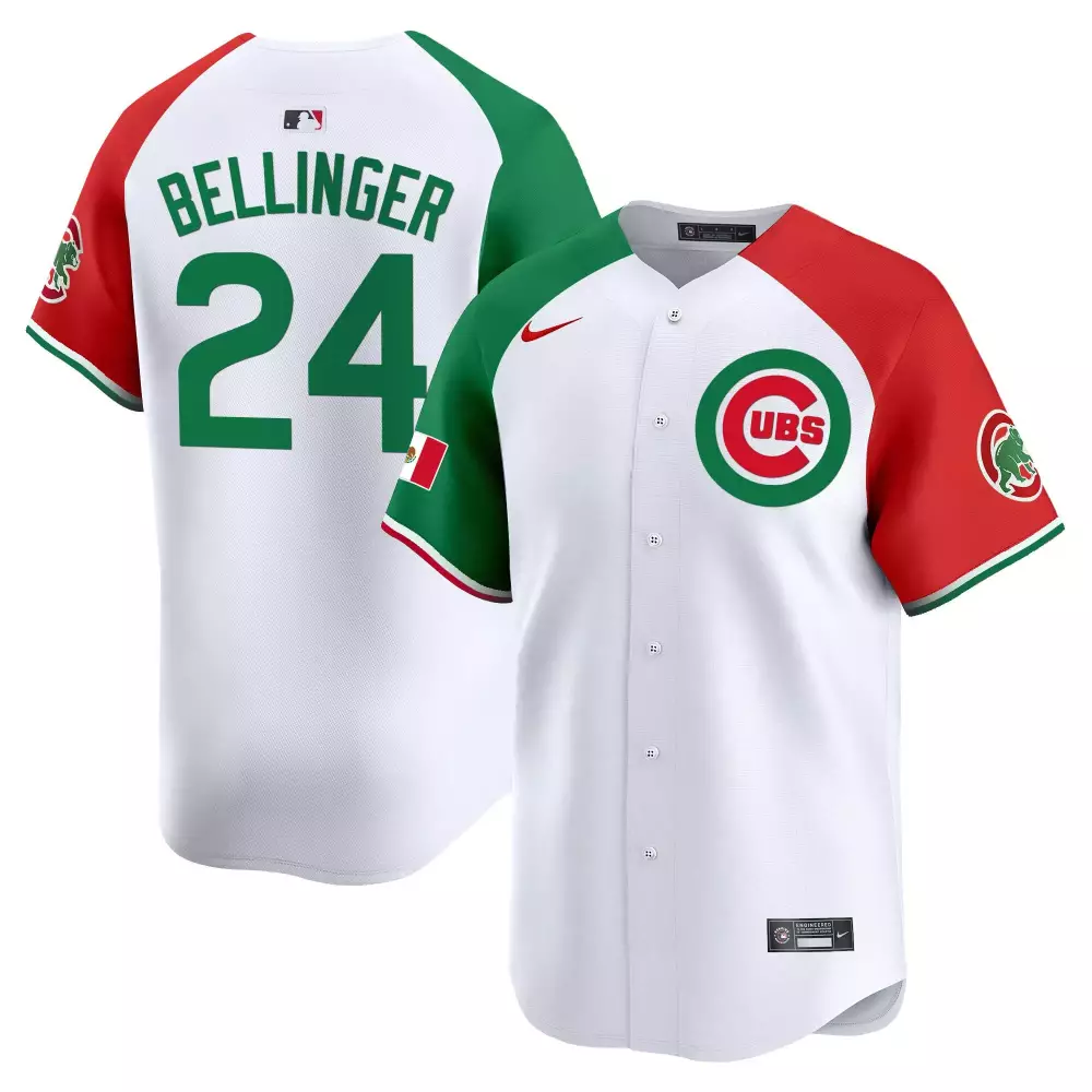 Cody Bellinger 24 Chicago Cubs Jersey White Mexican Flag Men Split Design Green Red