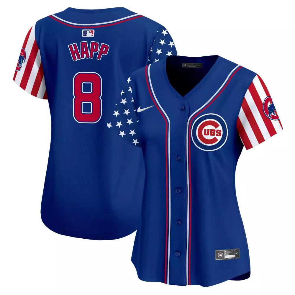 Ian Happ 8 Cubs Jersey Blue Men Split Custom Design Red White Vapor Premier Limited