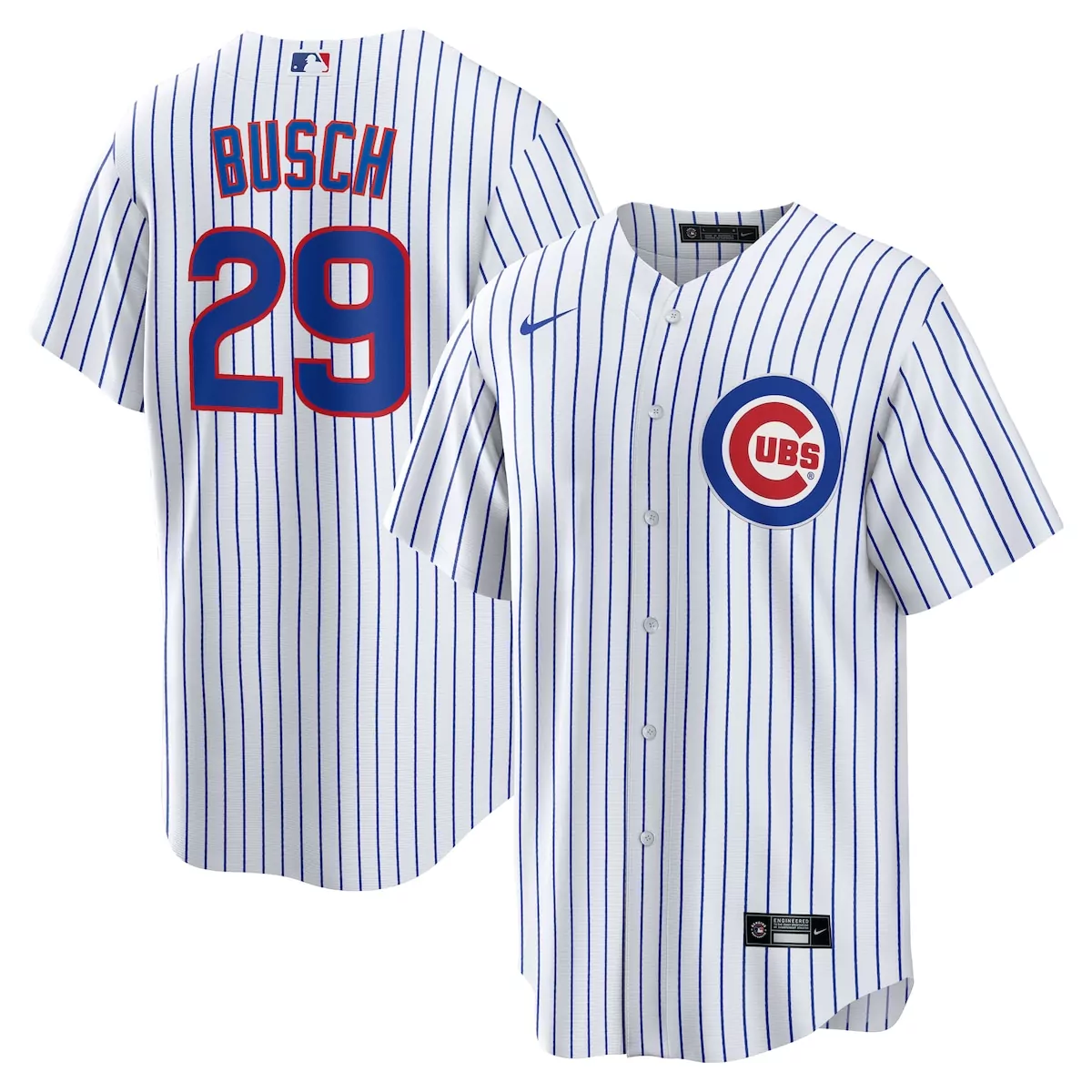 Michael Busch 29 Cubs Jersey White Men Blue Red Home
