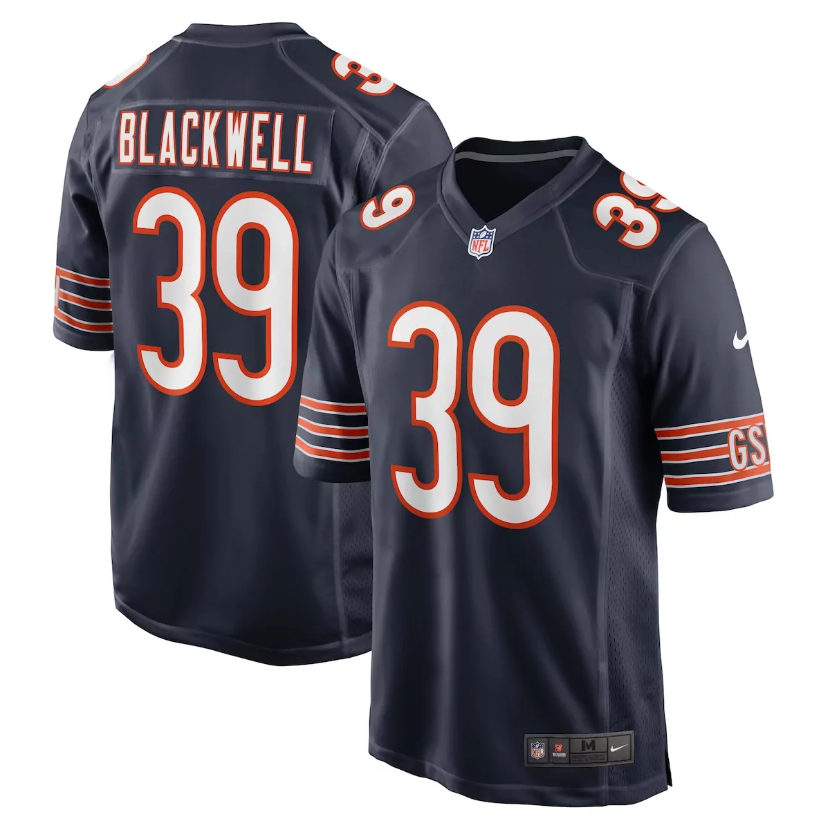 Josh Blackwell 39 Chicago Bears Jersey Navy Blue Men NFL Orange White Game