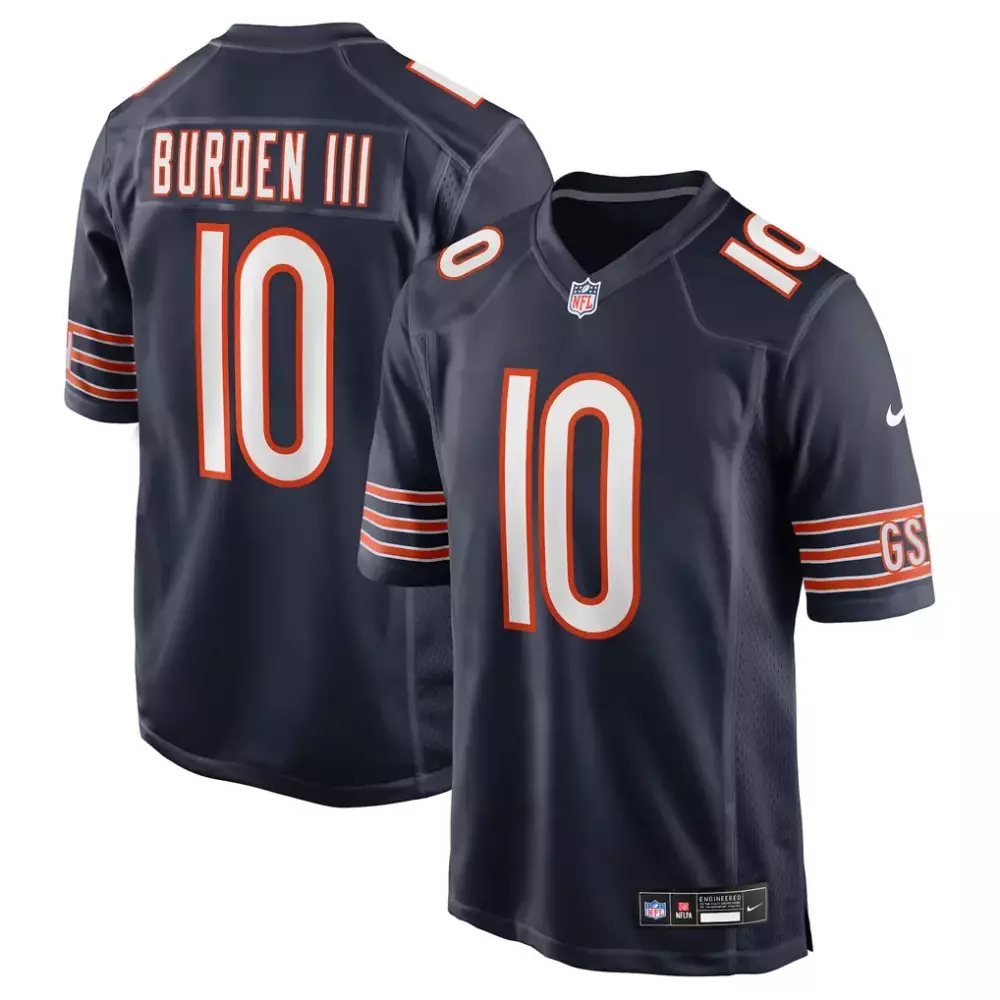 Luther Burden Iii 10 Jersey Navy Blue Chicago Bears Engineered Men Replica Orange