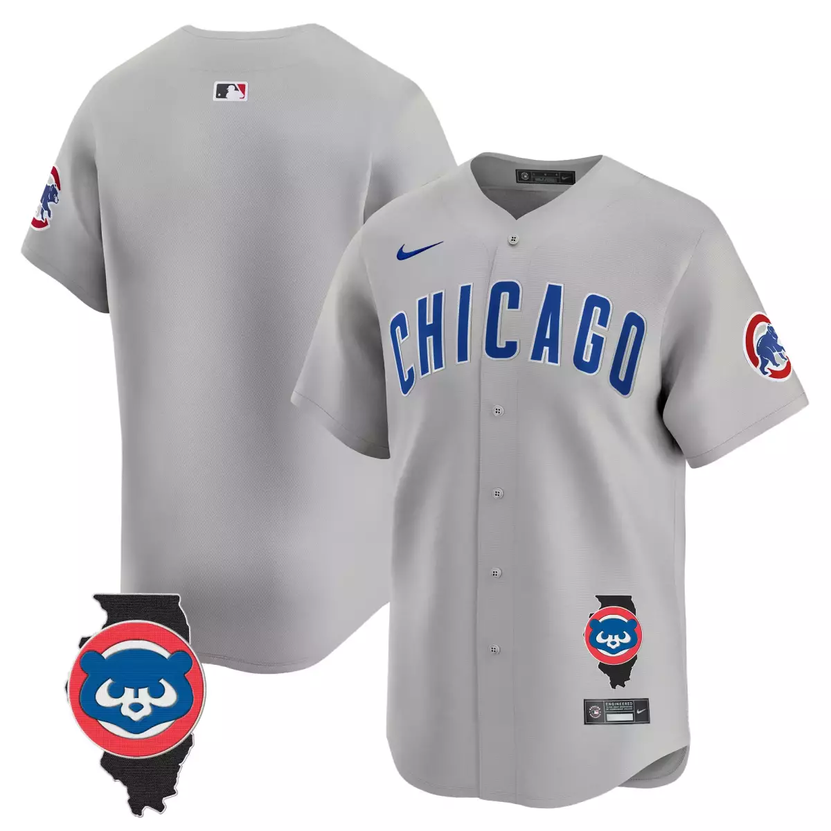 Chicago Cubs Jersey Gray City Connect Men Blue Vapor Premier Limited v2 All Stitched