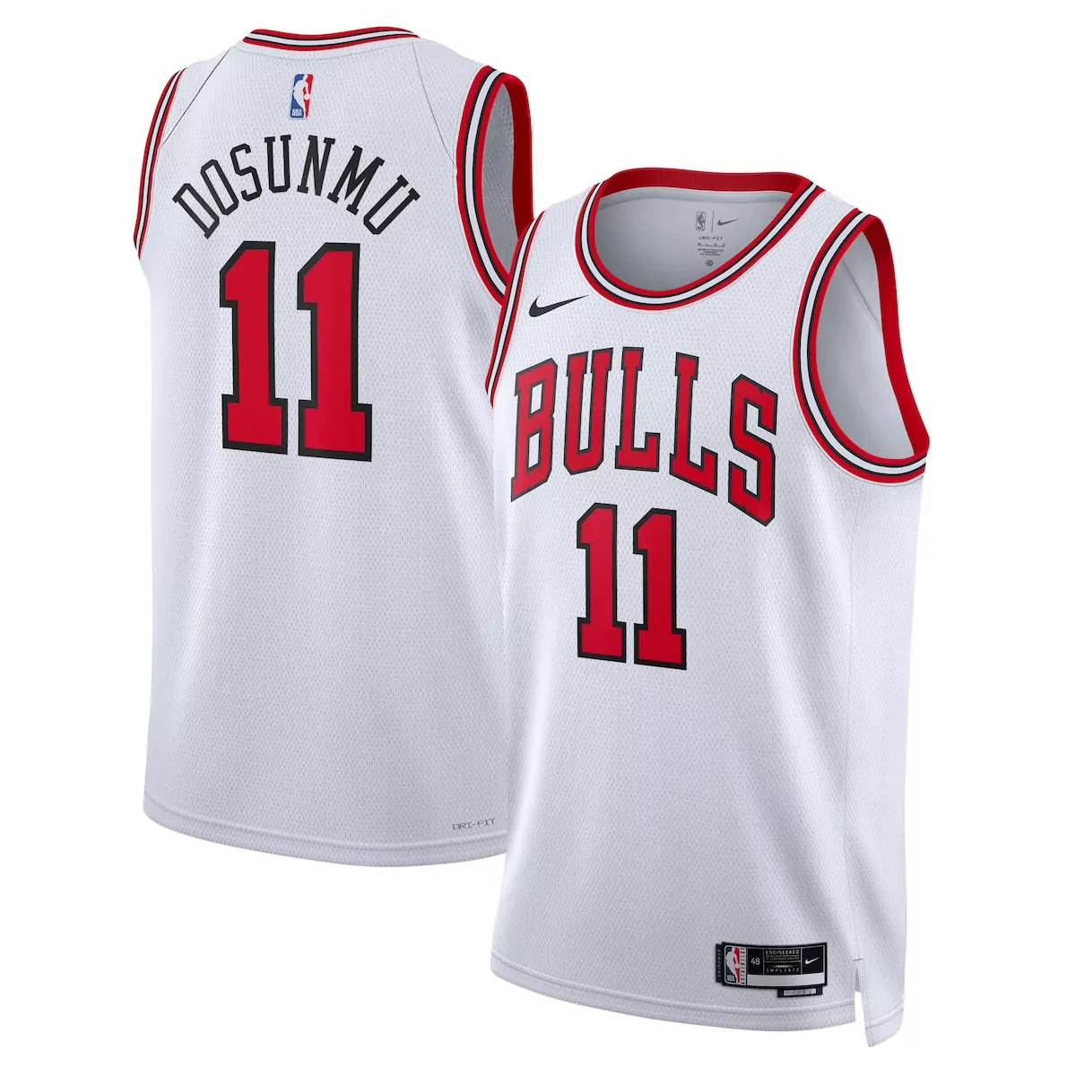 Ayo Dosunmu 11 Bulls Jersey White Men Standard Red Black Unisex
