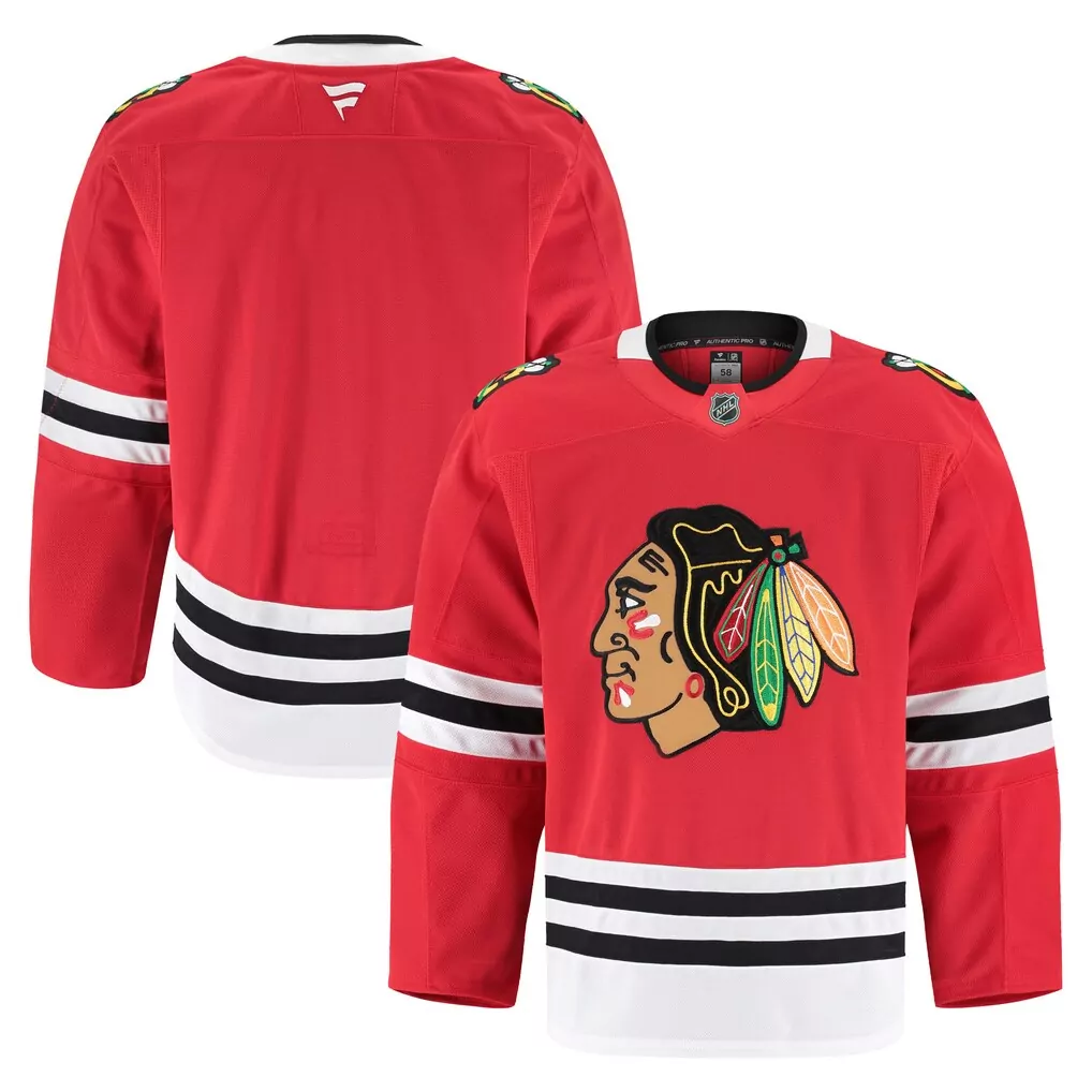 Custom Chicago Blackhawks Jersey Red Men Black White Home Authentic Pro