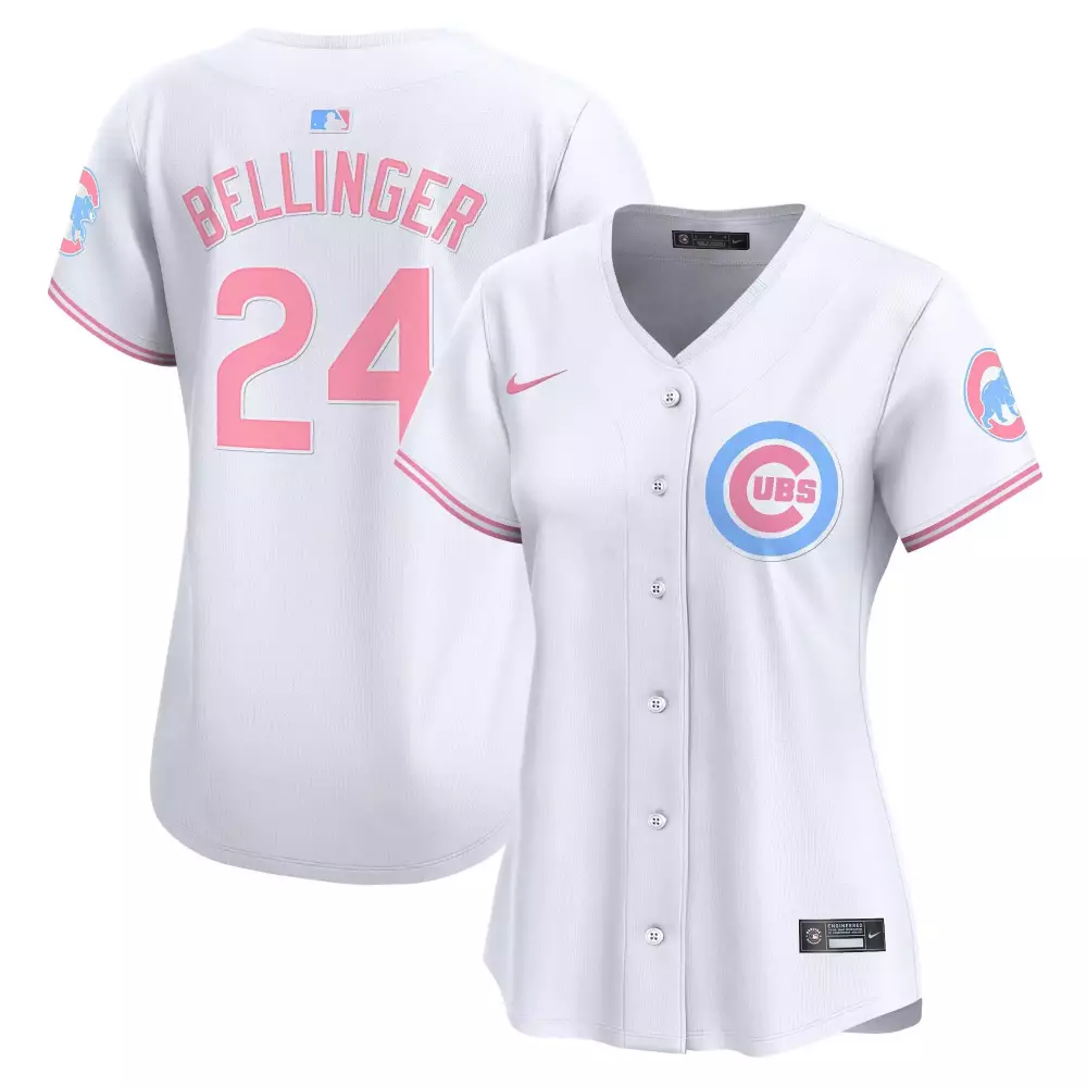 Cody Bellinger 24 Cubs Jersey White Women Alternate Pink Light Blue Vapor Premier