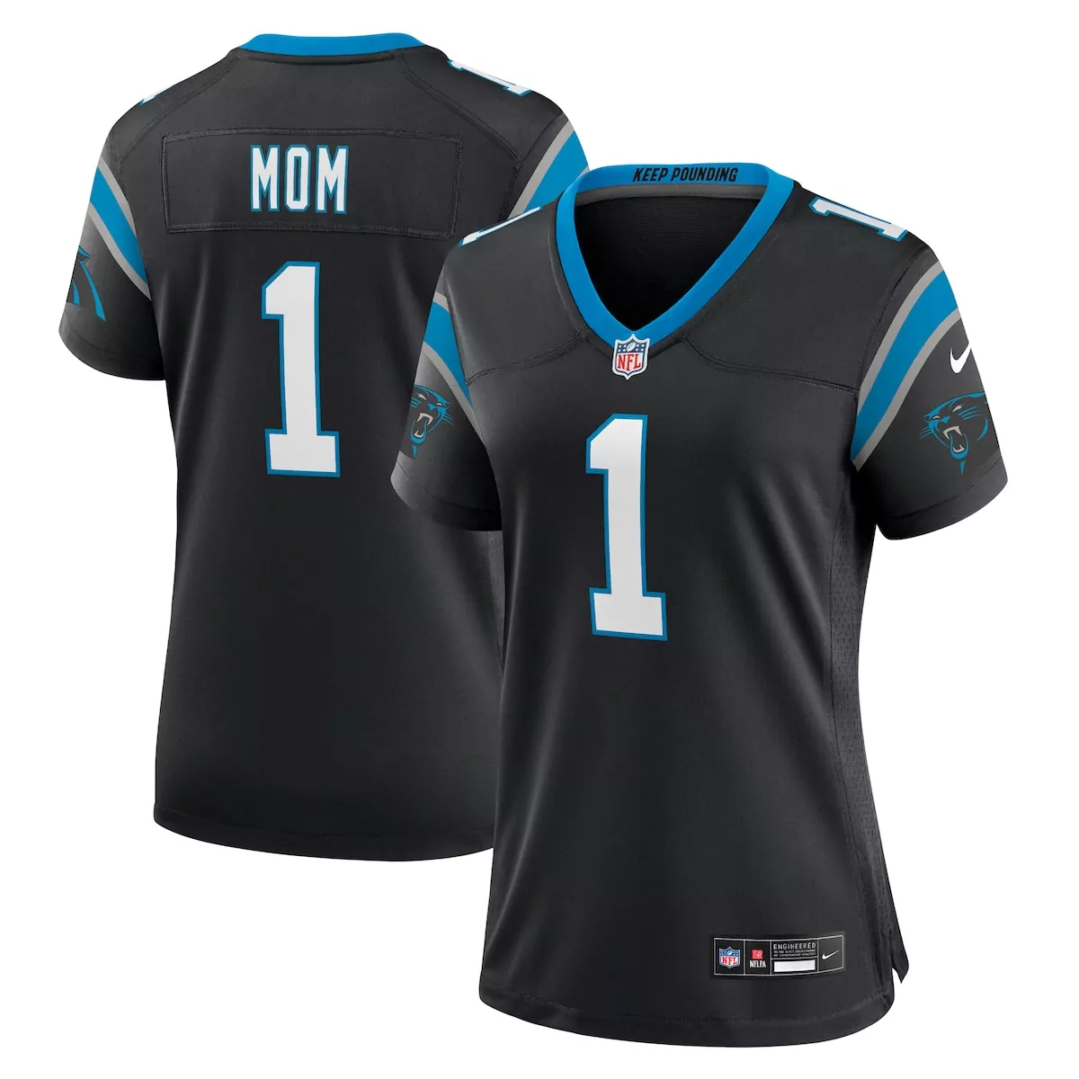 Mom 1 Carolina Panthers Jersey Black Women Replica Blue Grey Game