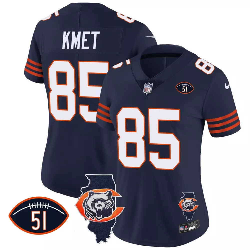 Cole Kmet 85 Chicago Bears Jersey Navy Men Authentic Orange Throwback Vapor All Stitched