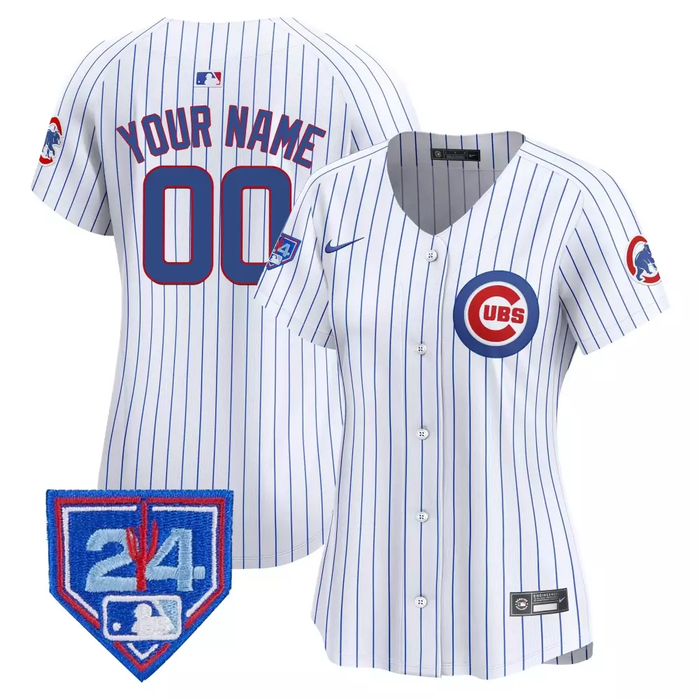 Custom Cubs Jersey White Blue Vapor Premier Limited All Stitched