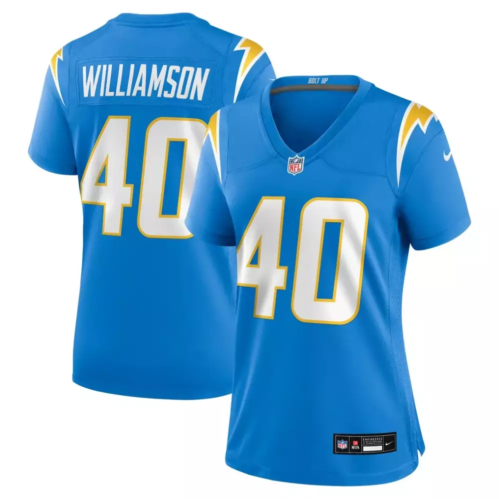Kendall Williamson 40 Chargers Jersey Blue Women Official White Yellow Game