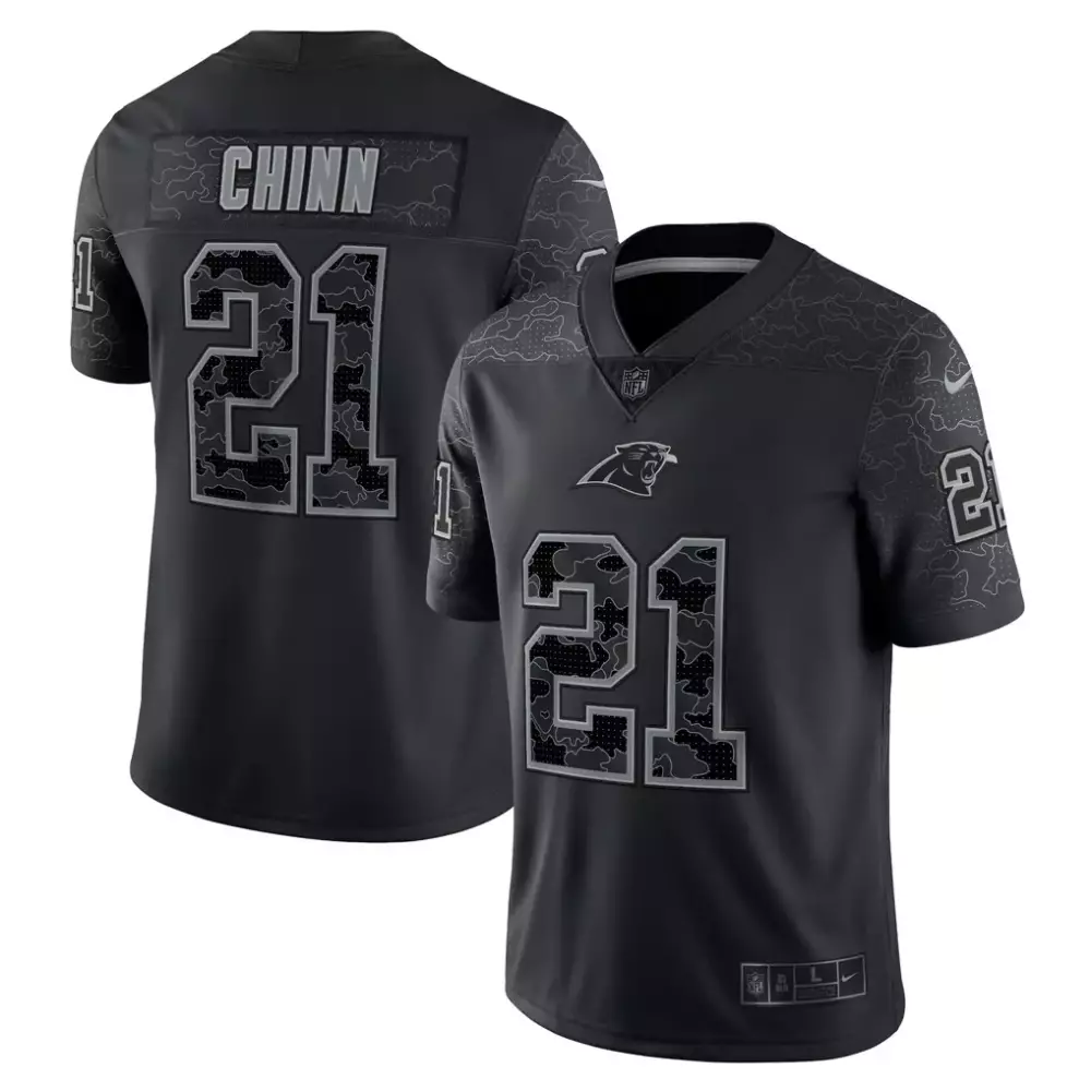 Jeremy Chinn 21 Panthers Jersey Black Men Gray White Limited