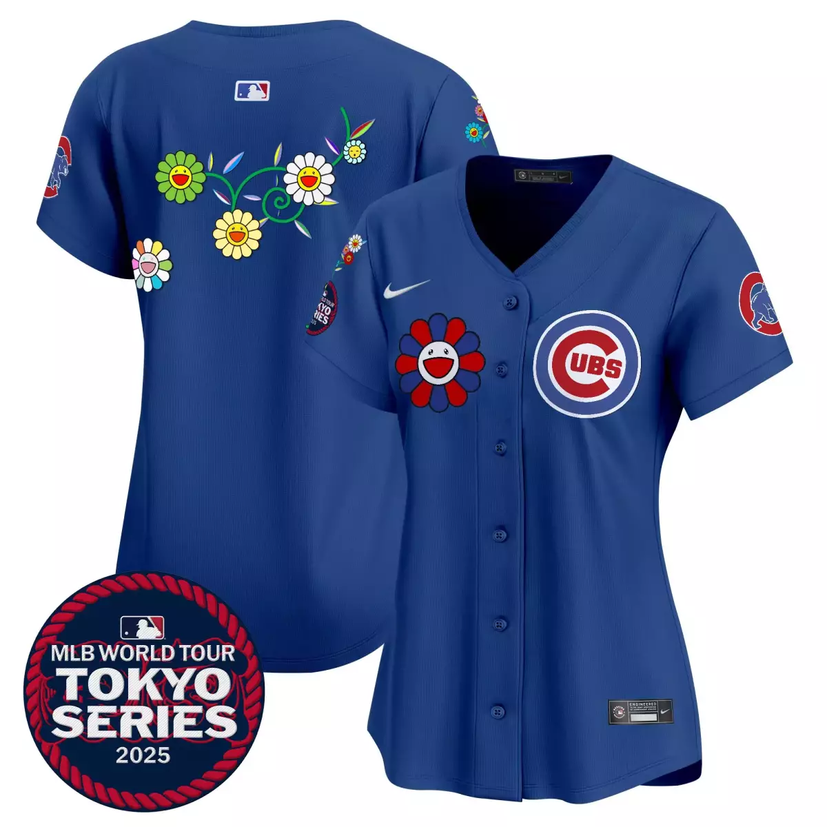 Tokyo Series Chicago Cubs Jersey Blue Takashi Murakami Collaboration Women Custom Design