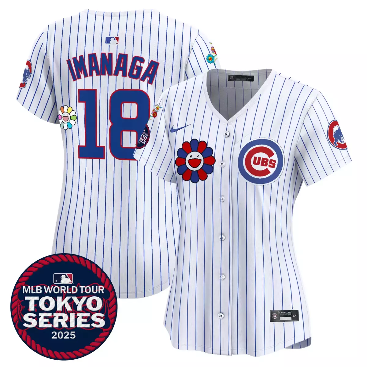 Imanaga Tokyo 18 Cubs Jersey White Series 2025 Flower Men Blue Vapor Premier Limited