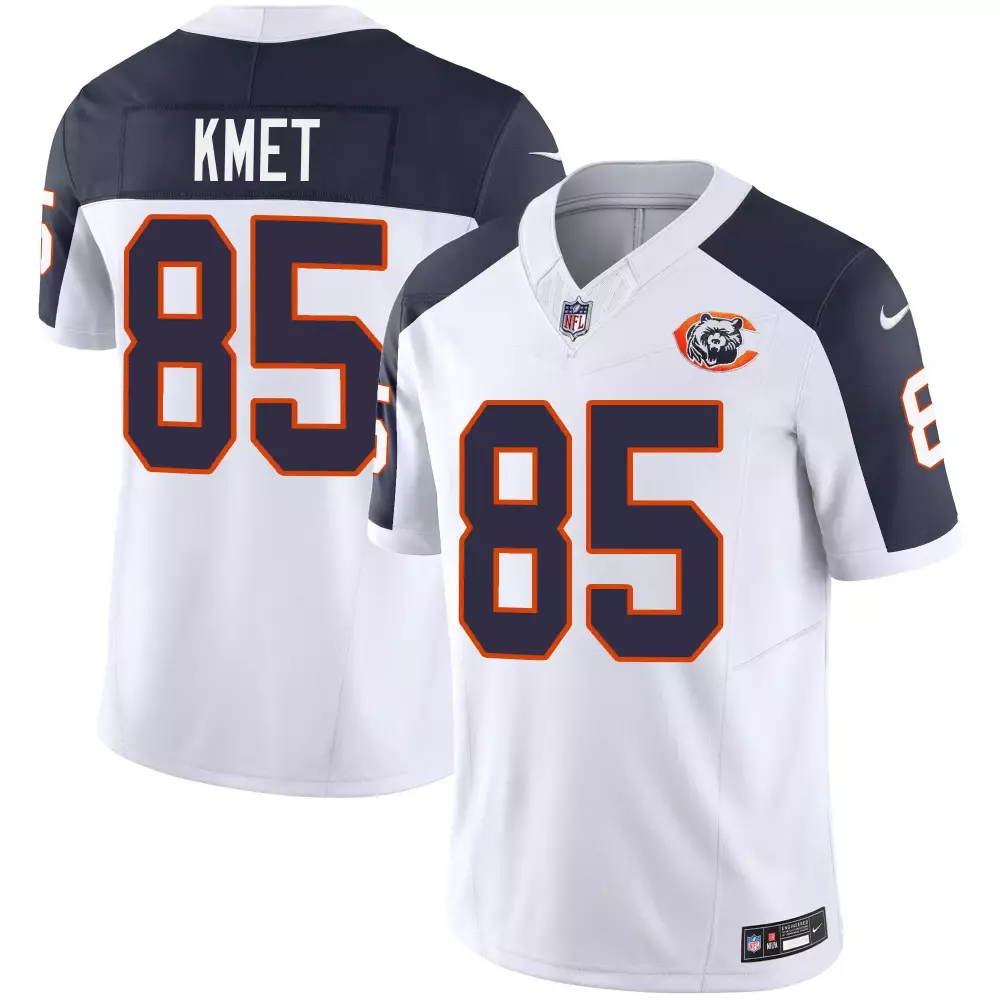 Cole Kmet 85 Chicago Bears Jersey White Men Replica Alternate Navy Blue Orange Throwback