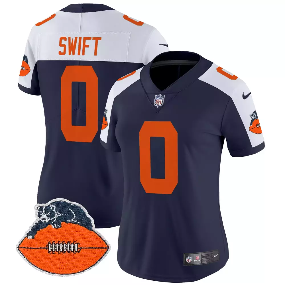D'andre Swift Chicago Bears Jersey Navy Blue Bear Football Women Orange White Alternate
