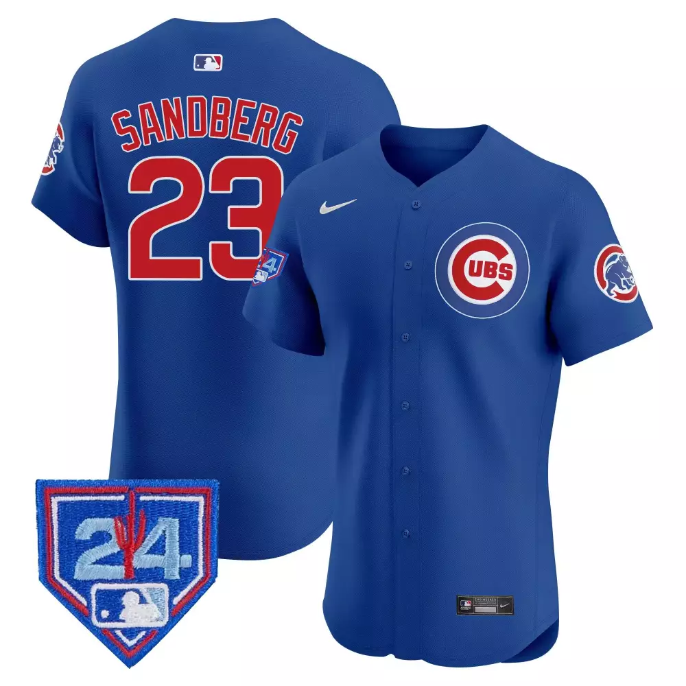 Ryne Sandberg 23 Cubs Jersey Royal Blue Men Red White Vapor Premier Elite v2 All