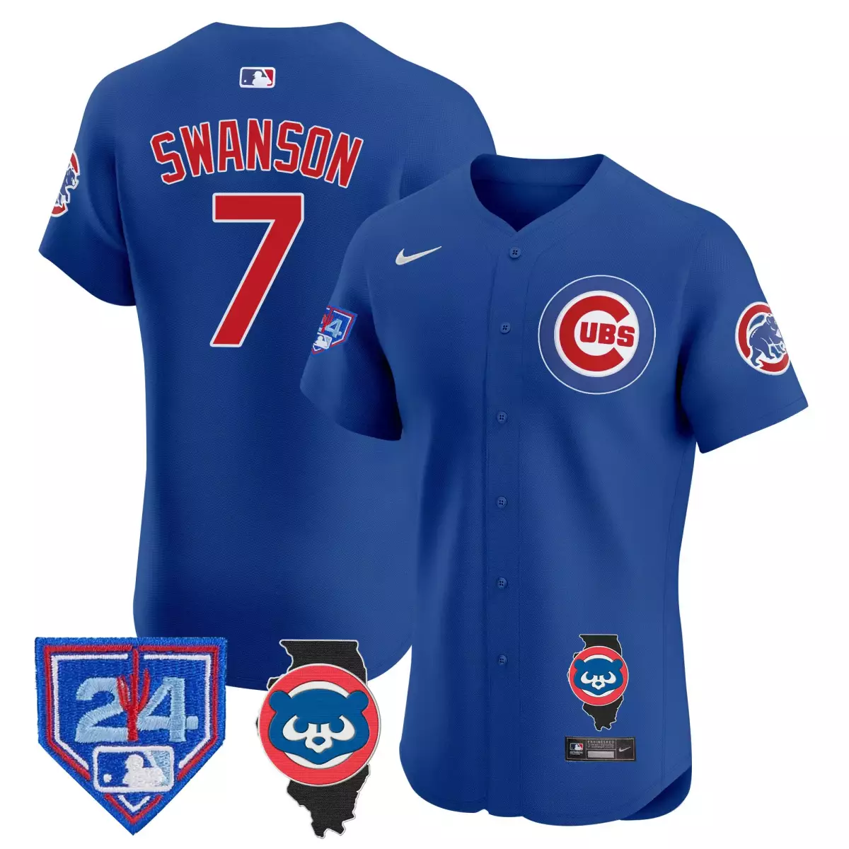Swanson Training 7 Cubs Jersey Blue City Connect Illinois Men Red White Vapor Premier