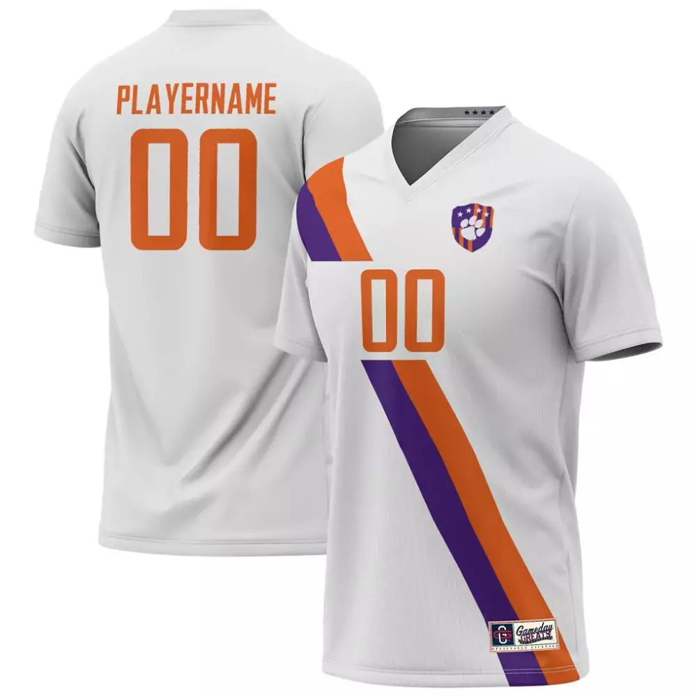 Clemson Tigers Jersey White Gameday Greats Split Design Orange Purple Unisex Fashion