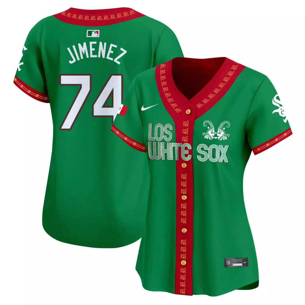 Eloy Jimenez 74 Los White Sox Jersey Green Red Vapor Premier Limited All Stitched