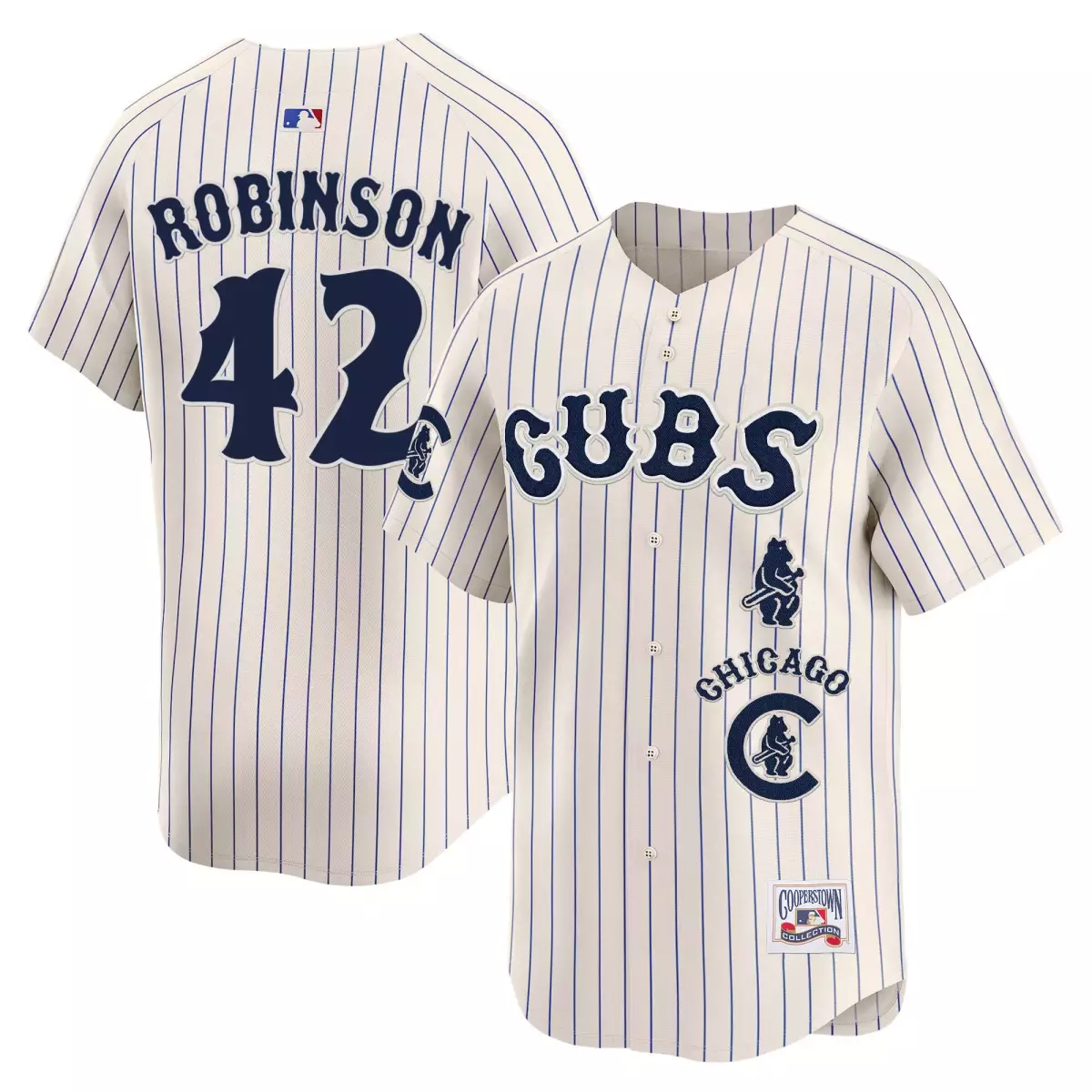 Robinson 42 Chicago Cubs Jersey Cream Cooperstown Collection 1961 Men Split Design
