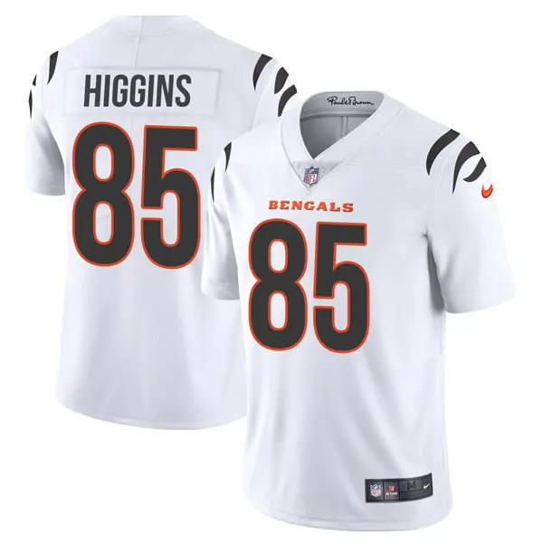 Tee Higgins 85 Bengals Jersey White Men Orange Black Vapor Limited All Stitched