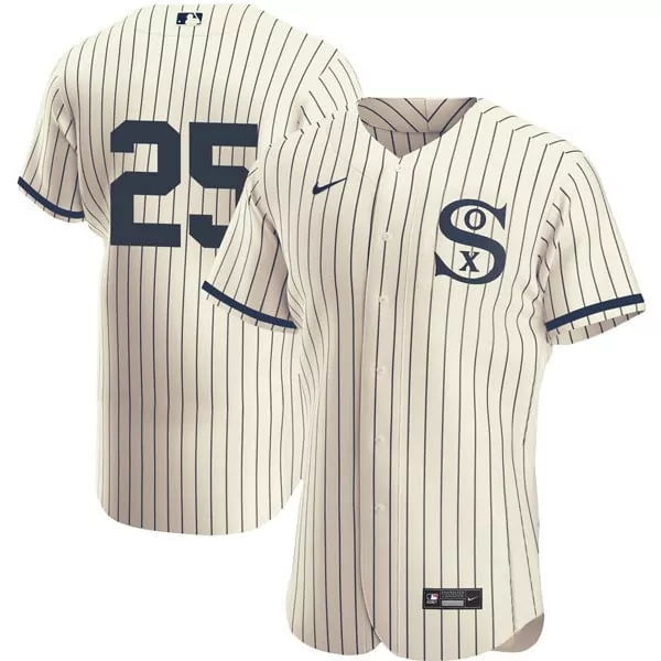 Andrew Vaughn 25 Jersey Cream City Connect Chicago White Sox Men Throwback Navy Blue