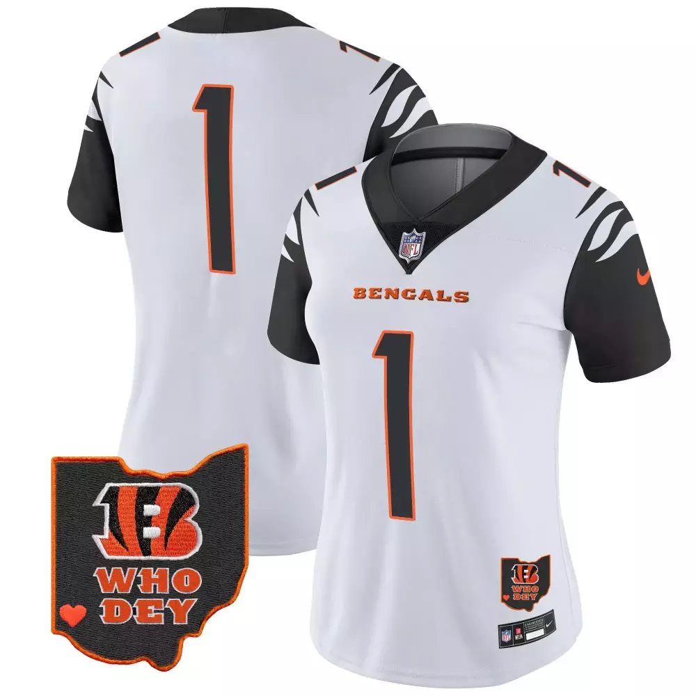 Unavailable 1 Bengals Jersey White Ohio Who Dey Women Player Black Orange Rush Vapor