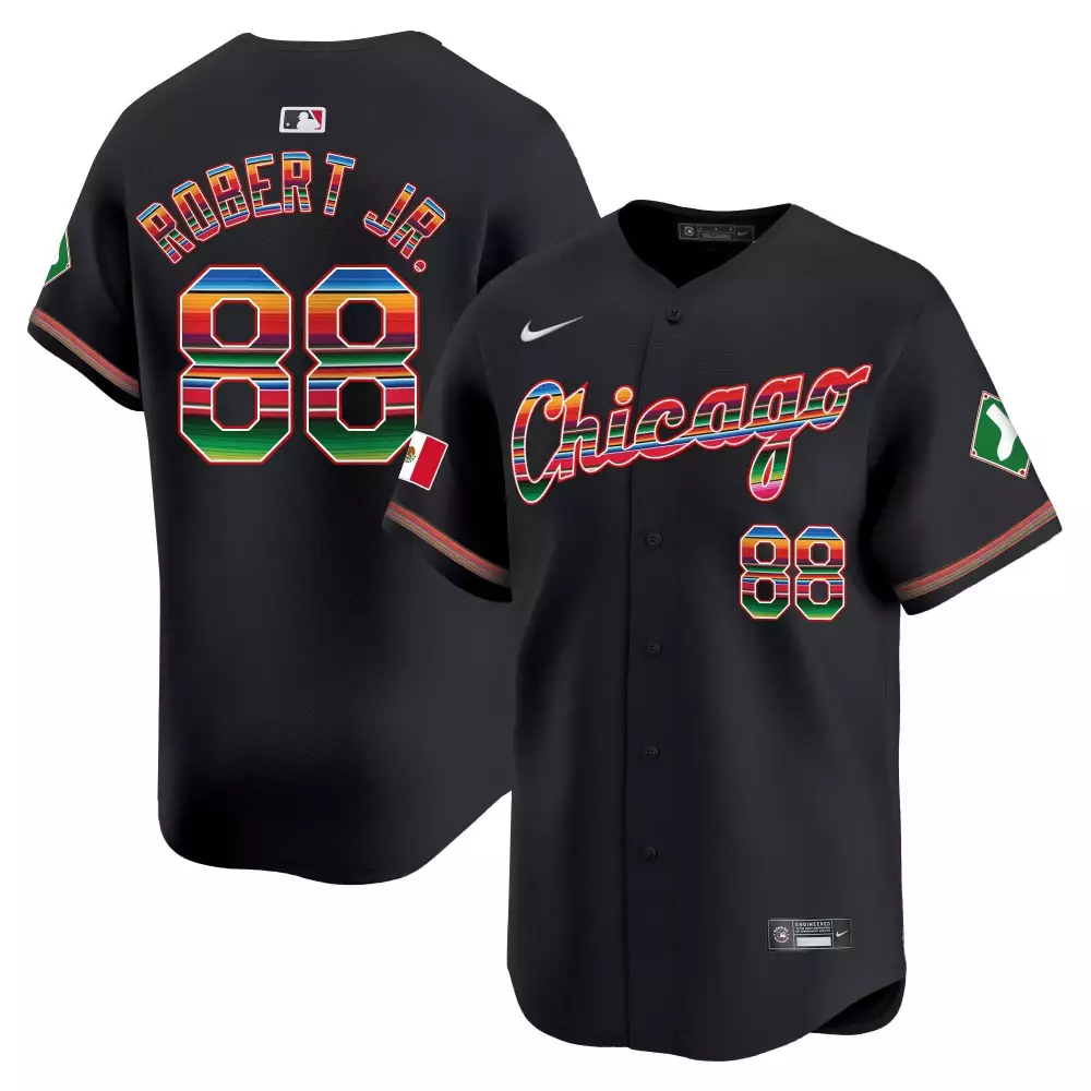 Luis Robert Jr. 88 Jersey Black City Connect Chicago White Sox Mexico Flag Cubs Men