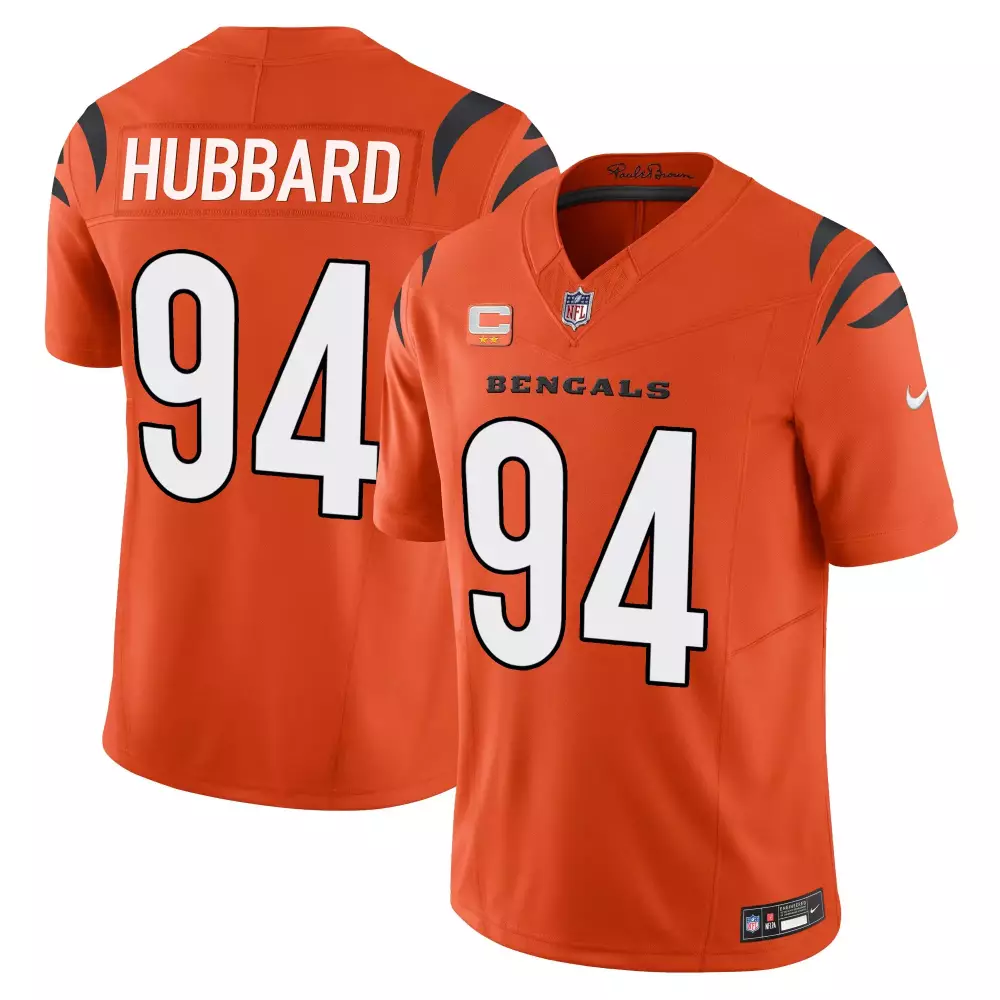 Hubbard 94 Bengals Jersey Orange Men Official White Black All Stitched