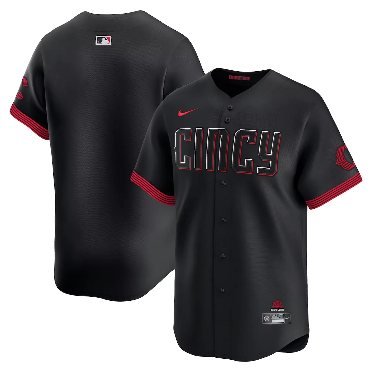 Cincinnati Reds Jersey Black City Connect Men Red White Limited