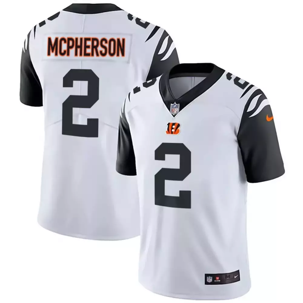 Evan Mcpherson 2 Bengals Jersey White Men Player Alternate Black Orange Rush All