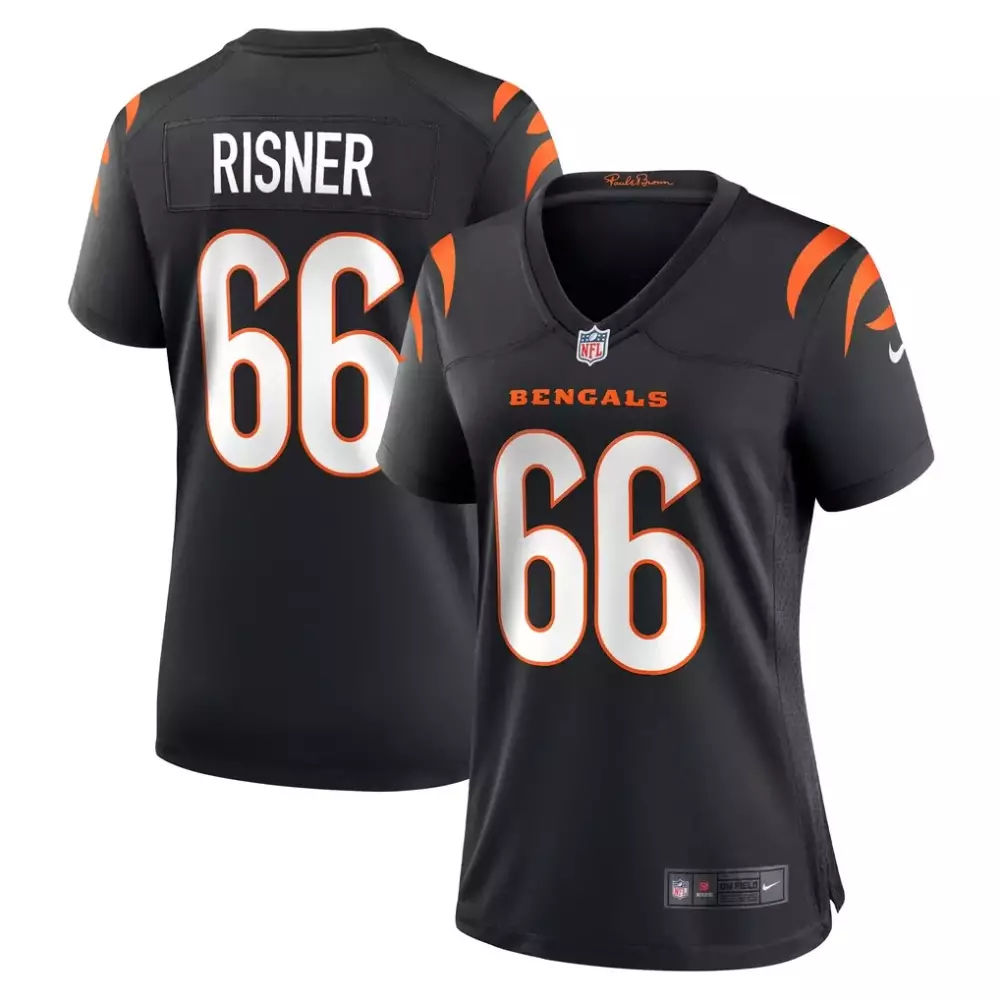 Dalton Risner 66 Bengals Jersey Black Women Replica Orange White Game