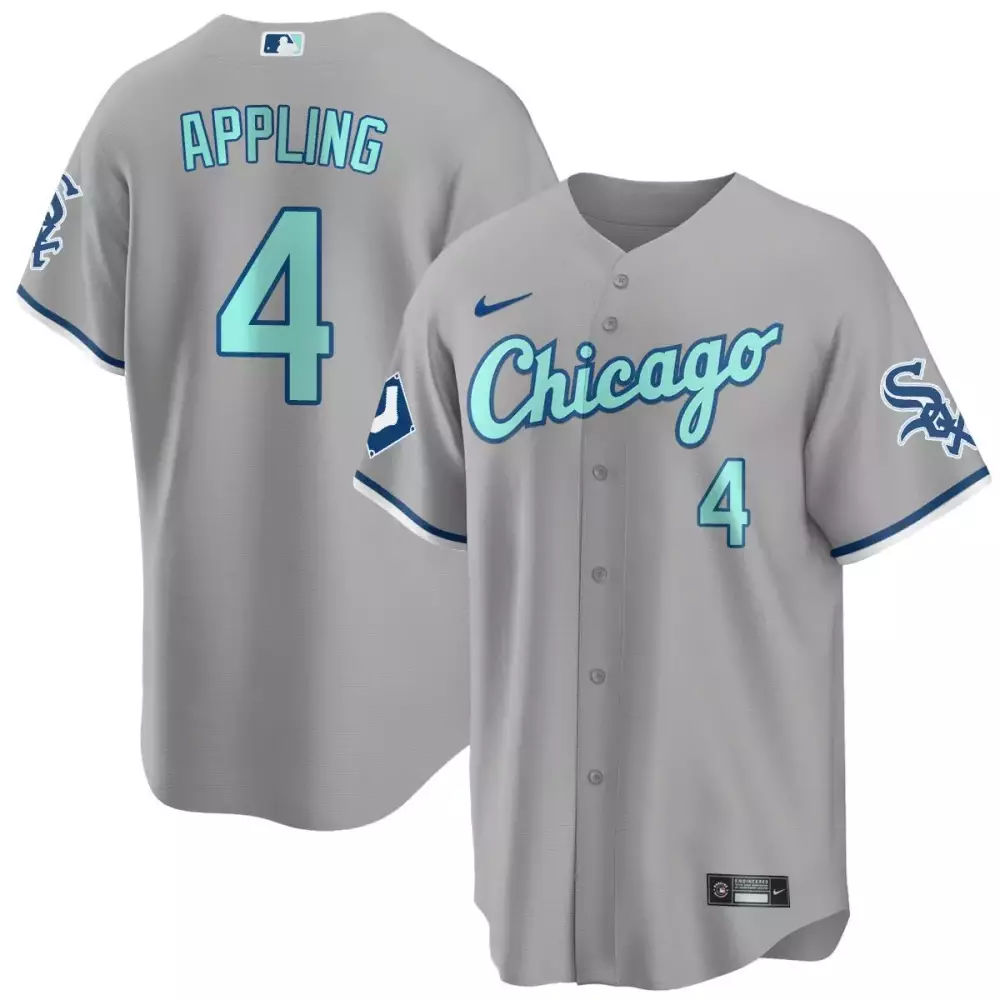 Luke Appling 4 Chicago White Sox Jersey Gray Men Alternate Light Blue Navy All Stitched
