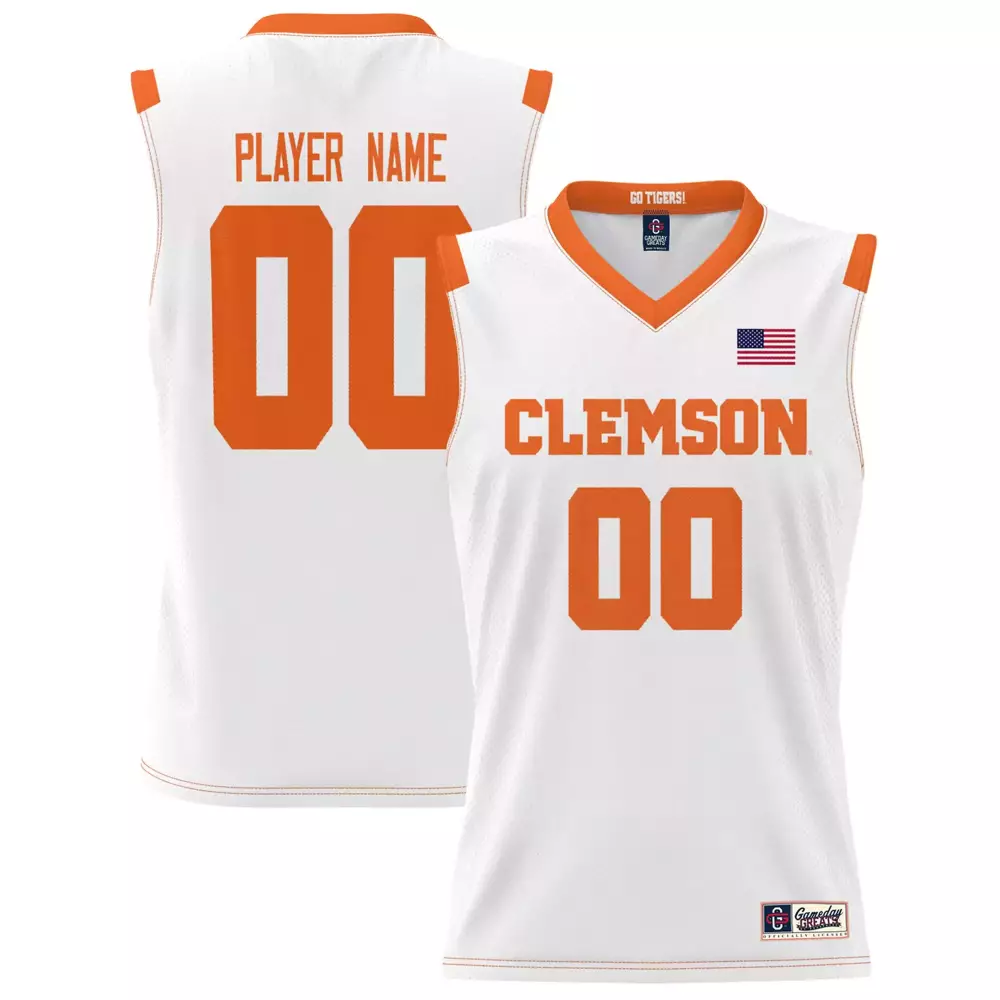 Clemson Jersey White Sleeveless Orange Custom All Stitched Vapor