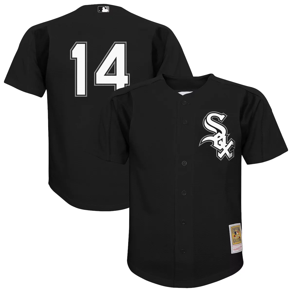Yoan Moncada 14 Chicago White Sox Jersey Black Cooperstown Collection Men Silver