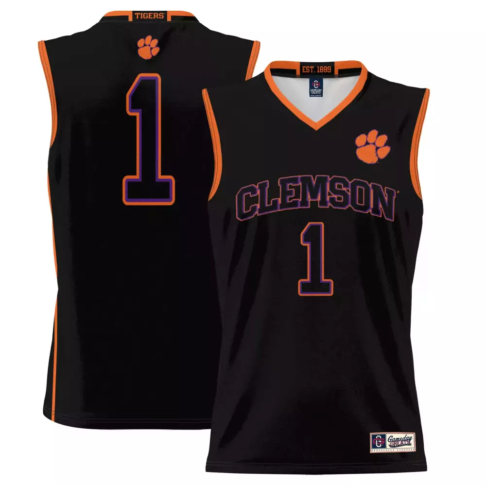 Clemson 1 Jersey Black Men Orange Purple All Stitched Vapor Custom