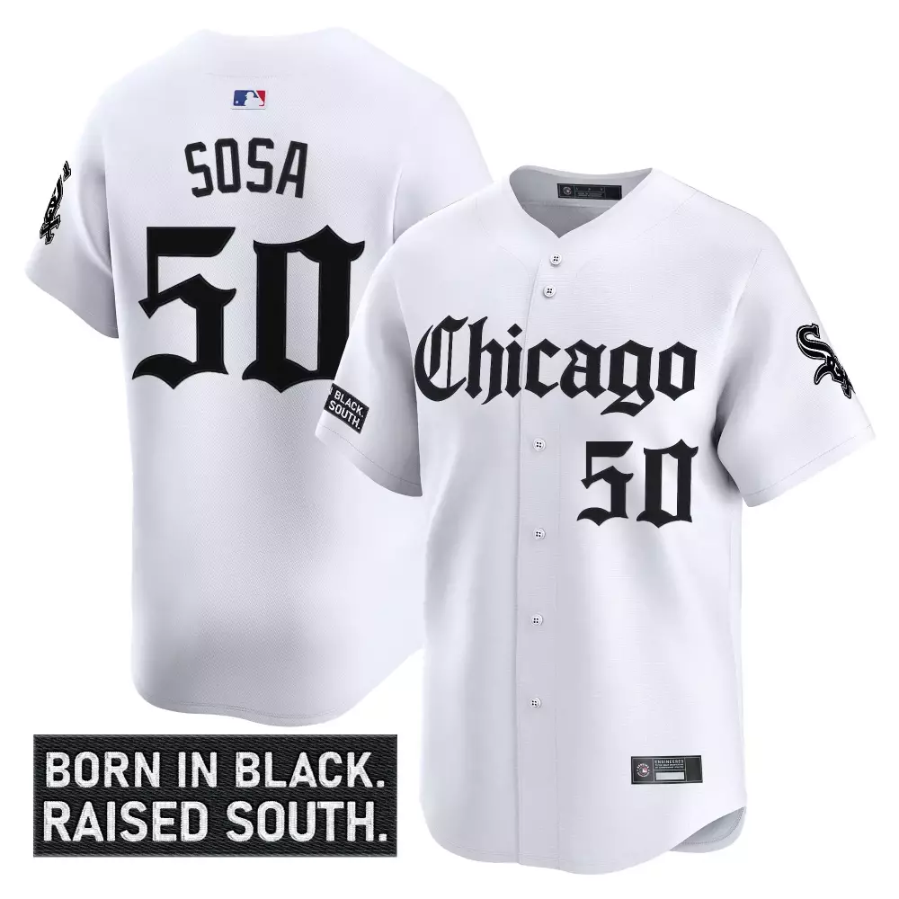 Sosa 50 Chicago White Sox Jersey Black South Men Vapor Stitched Embroidered