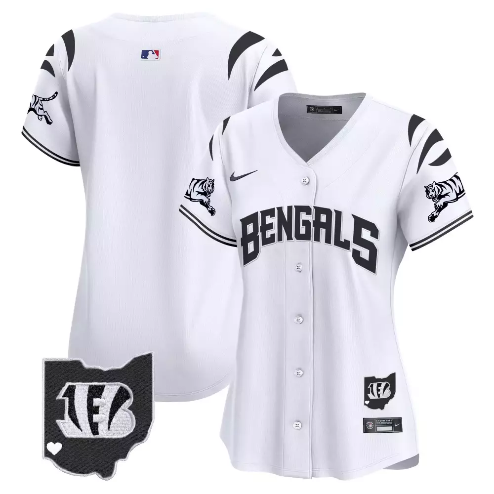 Cincinnati Bengals Jersey White Women Black Limited Vapor Premier All Stitched