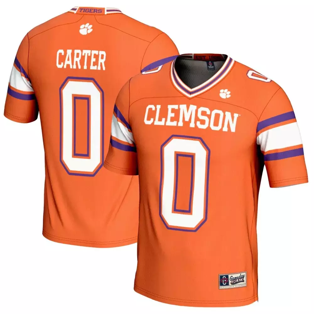 Carter Clemson Tigers Jersey Orange Men White Purple Gameday