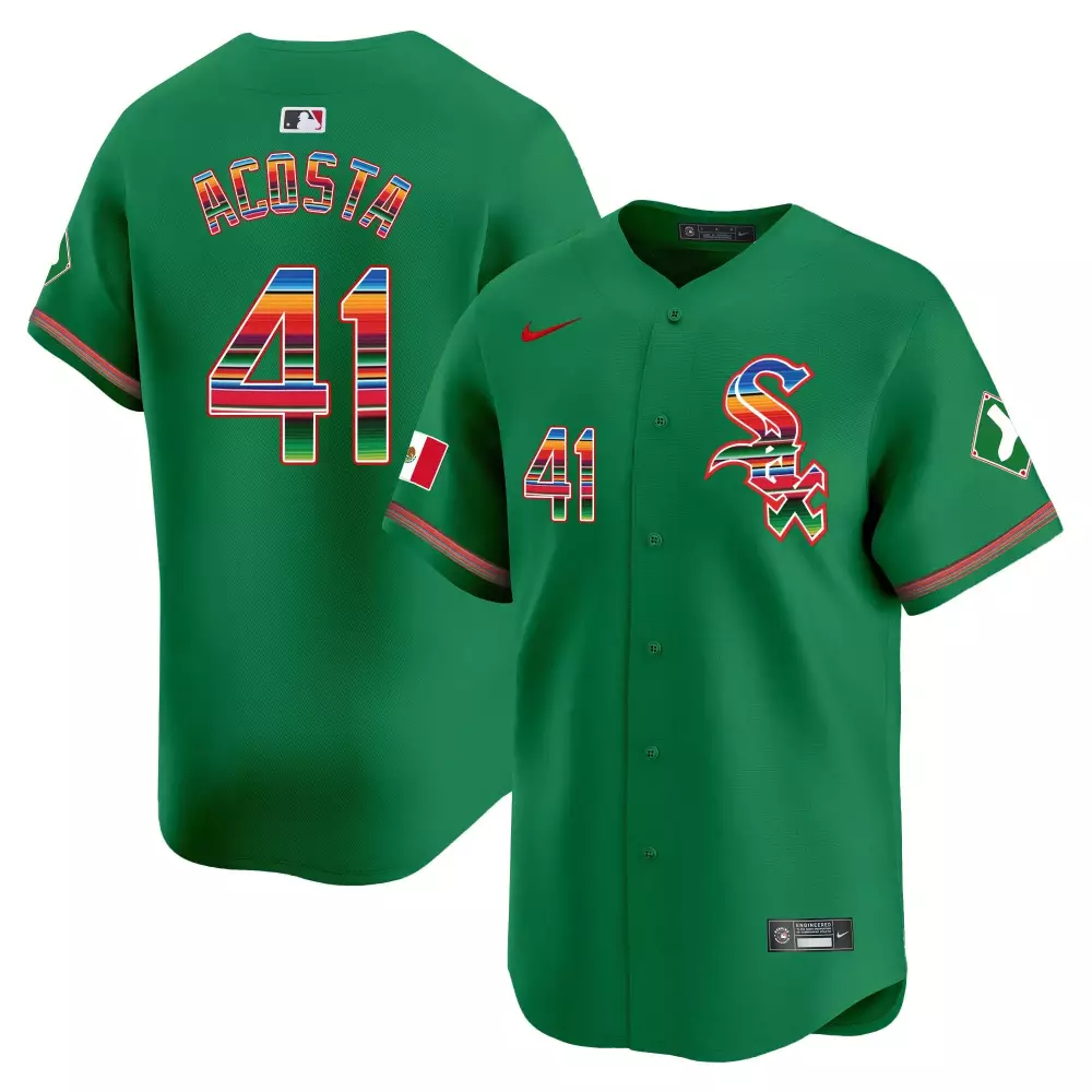 Cy Acosta 41 Chicago White Sox Jersey Green City Connect Mexico Flag Men Alternate
