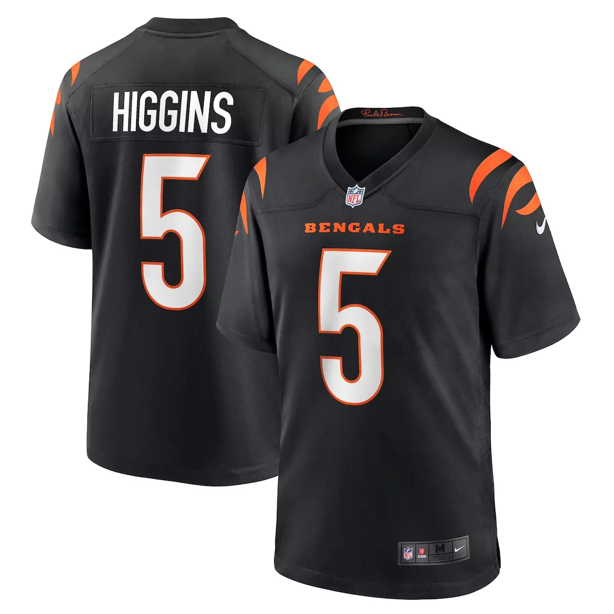Tee Higgins 5 Bengals Jersey Black Men Official Orange White Game