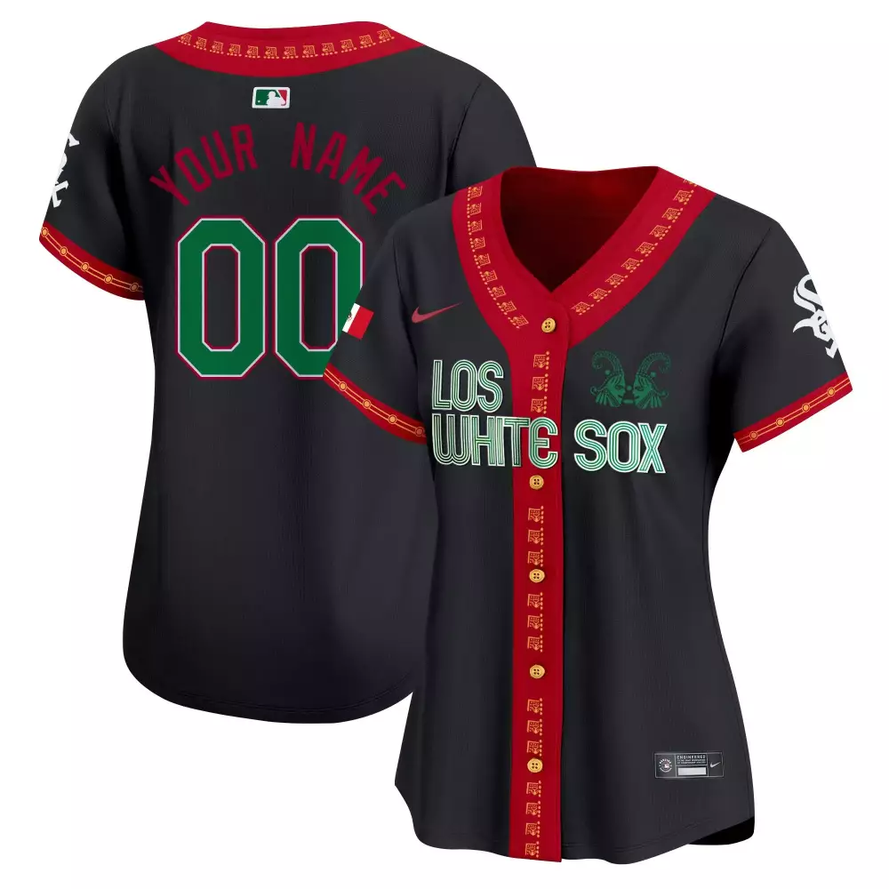 Custom Los White Sox Jersey Black Red Green Vapor Premier Limited All Stitched