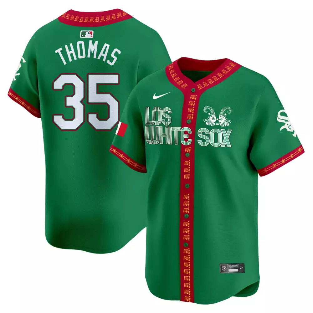 Frank Thomas 35 Jersey Green Cinco De Mayo Los Angeles White Sox Men Alternate Red