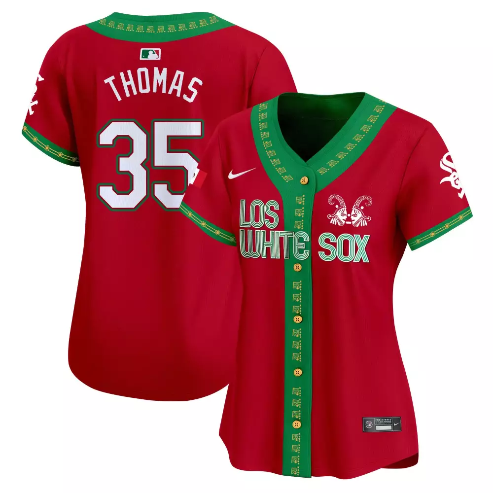 Frank Thomas 35 Los White Sox Jersey Red Women Green Vapor Premier Limited All Stitched