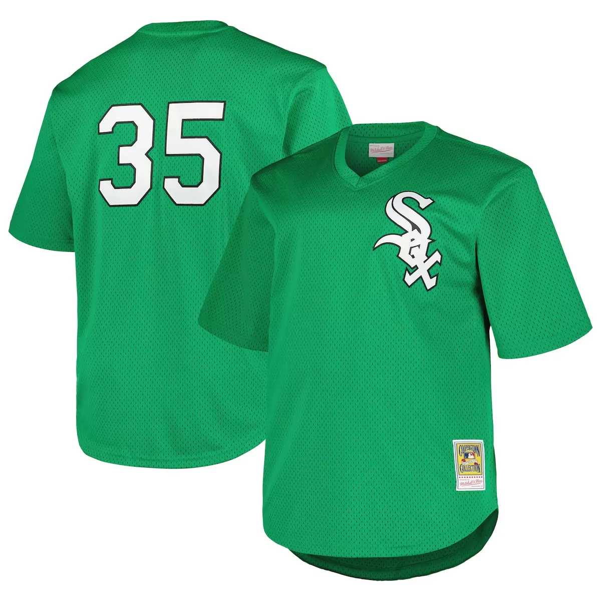 White Sox 35 Chicago Jersey Green Mitchell Ness Cooperstown Collection Men Black