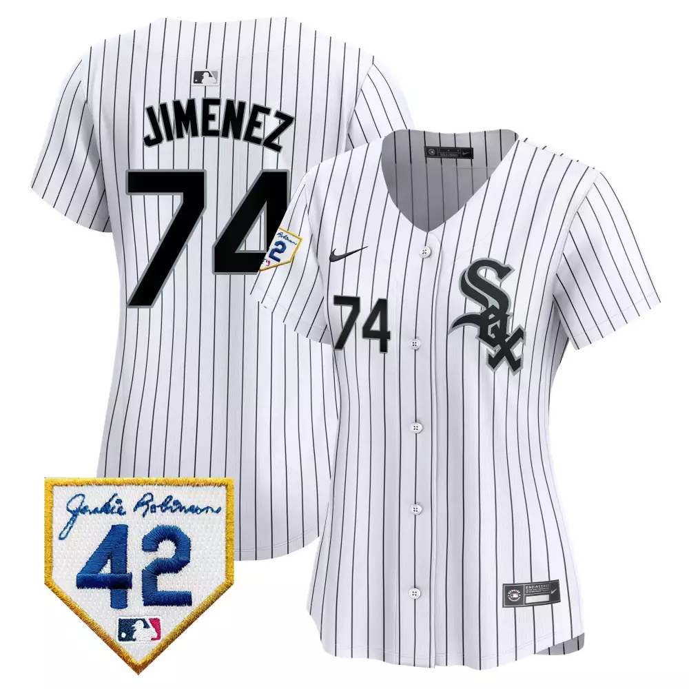 Eloy Jimenez 74 Chicago White Sox Jersey Jackie Robinson 42 Men Black Vapor Premier